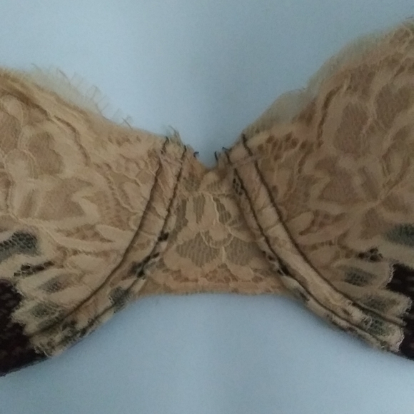 Elle MacPherson 34A Lace Black Silk Lace and Polka Dots Demi Bra - Picture 4 of 8